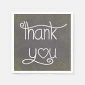 Bedankt Black & White Grunge Krijtbord servet (Voorkant)