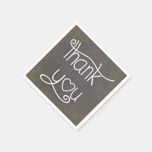 Bedankt Black & White Grunge Krijtbord servet (Hoek)