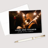 Bedankt Black White Weduwfoto Monogram