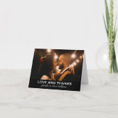 Bedankt Black White Weduwfoto Monogram (Voorkant)