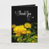 Bedankt, blanco, gele roos in de tuin kaart (Voorkant)