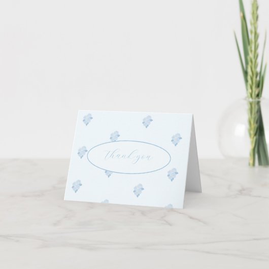 Bedankt blauw baby shower rozen kaarten (Voorkant)