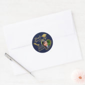Bedankt Blauw en Goud 2025 Afstuderen Ronde Sticker (Envelop)