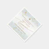 Bedankt Blauw Goud Kruis Jongen Eerste Heilige Com Servet (Hoek)