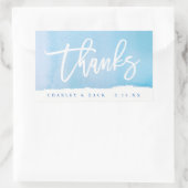 Bedankt Blauwe Waterverf Mini Wijn Champagne Label (Tas)