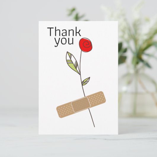 Bedankt Bloem en gips voor de verpleegster dokter (Staand voorkant)