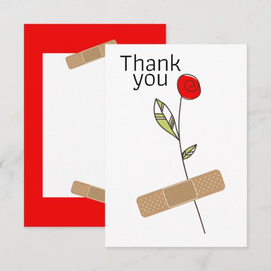 Bedankt Bloem en gips voor de verpleegster dokter (Voorkant / Achterkant)