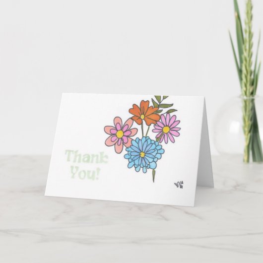 Bedankt Bloemen 1 Kaart (Voorkant)
