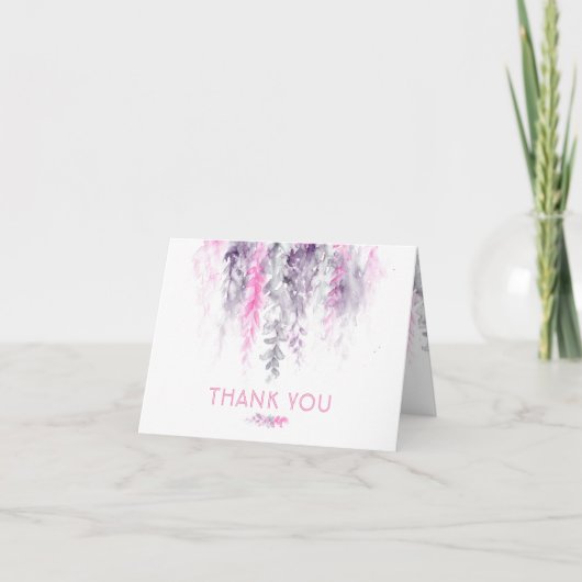 Bedankt Bloemen abstract Bruiloft Event Pink Indig (Voorkant)