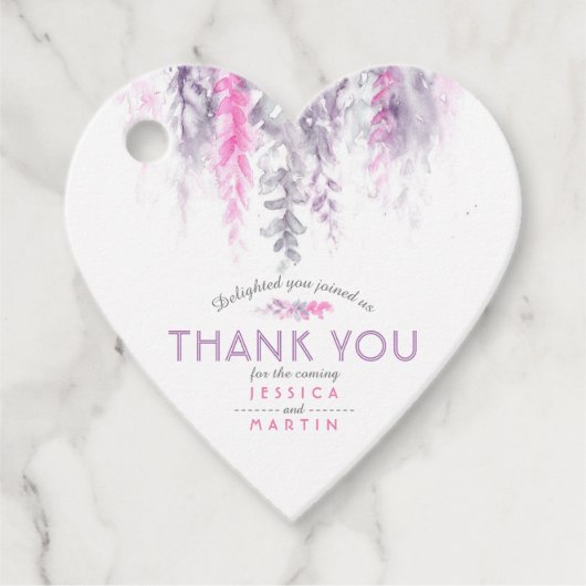 Bedankt Bloemen abstract Bruiloft Event Pink Indig Bedankjes Labels (Voorkant)