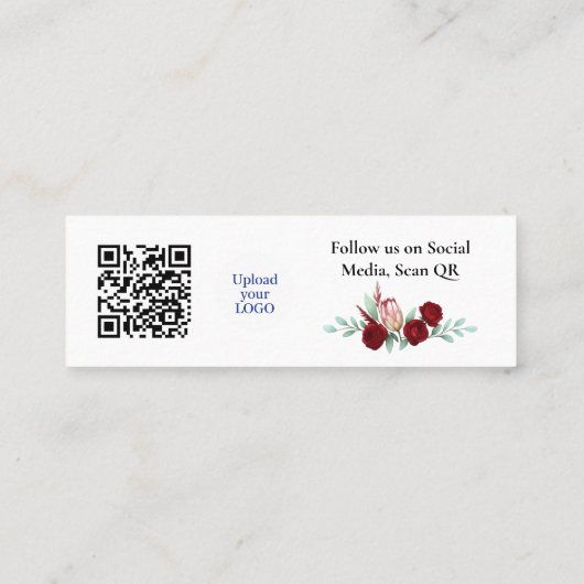 Bedankt Bloemen Kortingscode QR Invoegen Mini Visitekaartje (Achterkant)