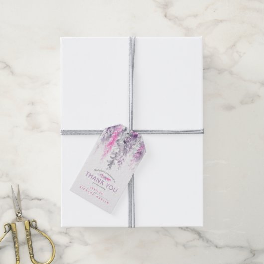 Bedankt bloemenfeest abstract bruiloft evenement r cadeaulabel (Met Touw)