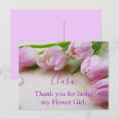 Bedankt Bloemenmeisje Tulips Foto Briefkaart (Voorkant / Achterkant)