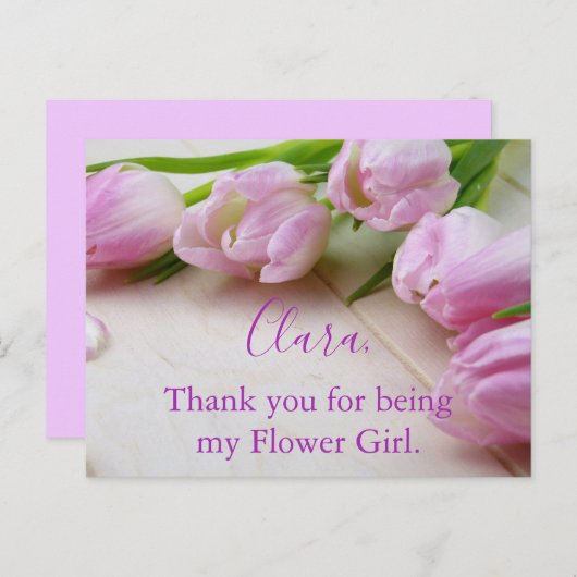 Bedankt Bloemenmeisje Tulips Foto Briefkaart (Voorkant / Achterkant)