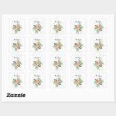 Bedankt Bloemstickerlabels Vierkante Sticker (Vel)