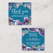 Bedankt Blue Abstract Elegant Business Vierkante Visitekaartje (Voorkant / Achterkant)