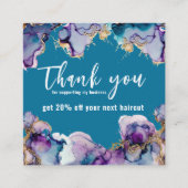 Bedankt Blue Abstract Elegant Business Vierkante Visitekaartje (Voorkant)