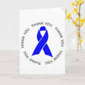 Bedankt Blue Awareness Ribbon Kaart (Gele Bloem)