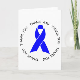 Bedankt Blue Awareness Ribbon Kaart