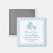 Bedankt Blue Baby shower Favor Magnet (Voorkant / Achterkant)