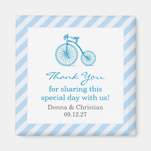 Bedankt Blue Baby shower Favor Magnet (Voorkant)