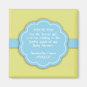 Bedankt Blue Baby shower Favor Magnet (Voorkant)