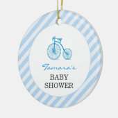 Bedankt Blue Baby shower Favor Ornament (Links)