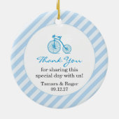 Bedankt Blue Baby shower Favor Ornament (Achterkant)