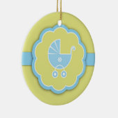 Bedankt Blue Baby shower Favor Ornament (Rechts)