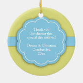 Bedankt Blue Baby shower Favor Ornament (Achterkant)