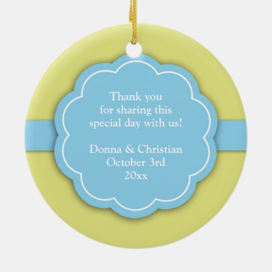 Bedankt Blue Baby shower Favor Ornament (Achterkant)