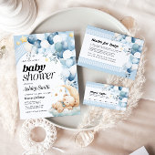 Bedankt Blue Boy Baby shower Kaarten Notitiekaartje