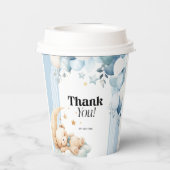 Bedankt Blue Boy Baby shower Papieren Bekers (Achterkant)