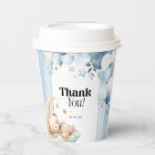 Bedankt Blue Boy Baby shower Papieren Bekers (Voorkant)