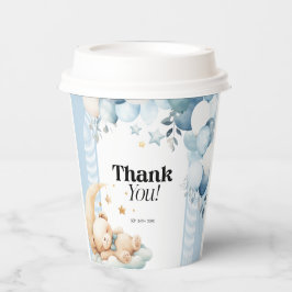 Bedankt Blue Boy Baby shower Papieren Bekers