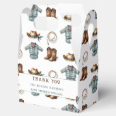 Bedankt Blue Cowboy Pattern Baby Boy Shower Bedankdoosjes (Geopend)