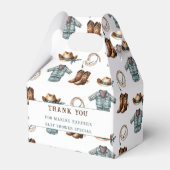 Bedankt Blue Cowboy Pattern Baby Boy Shower Bedankdoosjes (Voorkant Zijde)