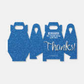 BEDANKT Blue Faux Glitter Bedankdoosjes (Uitgevouwen)