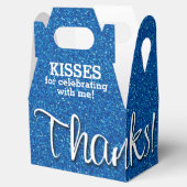 BEDANKT Blue Faux Glitter Bedankdoosjes (Geopend)