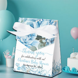 Bedankt Blue Floral Baby shower Bedankdoosjes