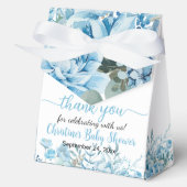 Bedankt Blue Floral Baby shower Bedankdoosjes (Voorkant)