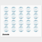 Bedankt Blue Floral Baby shower Ronde Sticker (Vel)