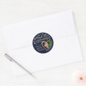 Bedankt Blue & Gold 2025 Afstudeerfeest gunst Ronde Sticker (Envelop)