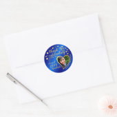 Bedankt Blue & Gold 2025 Party Afstuderen Favoriet Ronde Sticker (Envelop)