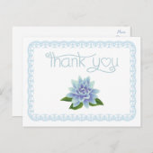 Bedankt Blue Lotus Flower Lace Briefkaart (Voorkant / Achterkant)