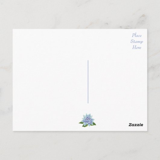 Bedankt Blue Lotus Flower Lace Briefkaart (Achterkant)