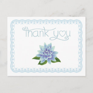 Bedankt Blue Lotus Flower Lace Briefkaart