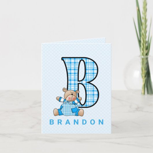 Bedankt Blue Monogram B voor kinderen (Voorkant)