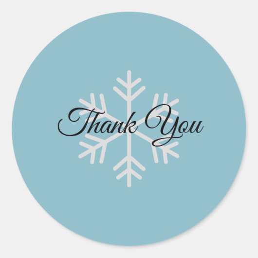 Bedankt Blue Pastel Minimalist Professional Ronde Sticker (Voorkant)
