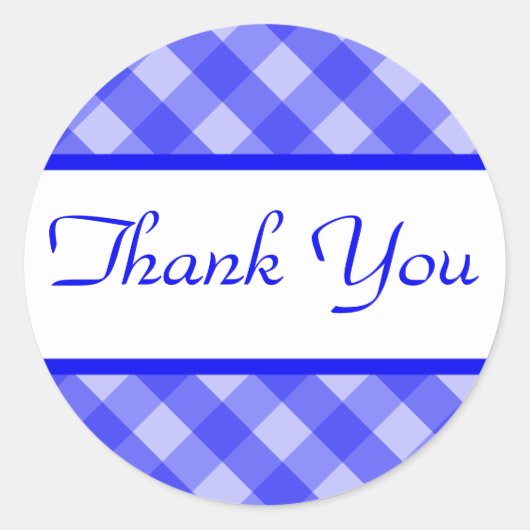 Bedankt Blue Plaid Sticker (Voorkant)